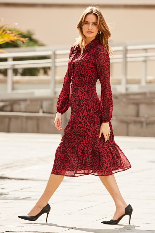 red leopard print dress